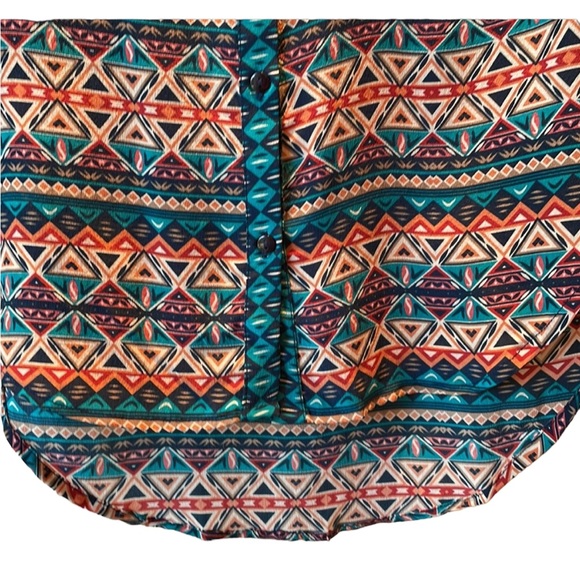 TOLANI teal button up tunic in XS. - Picture 9 of 11